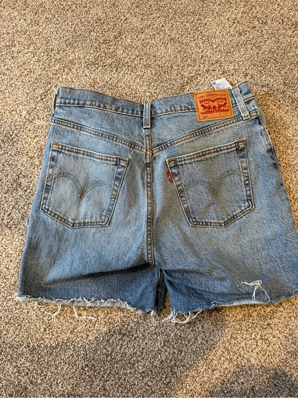 Levi's Women's Light Blue Denim Cutoff Shorts with Back Pocket Stitching